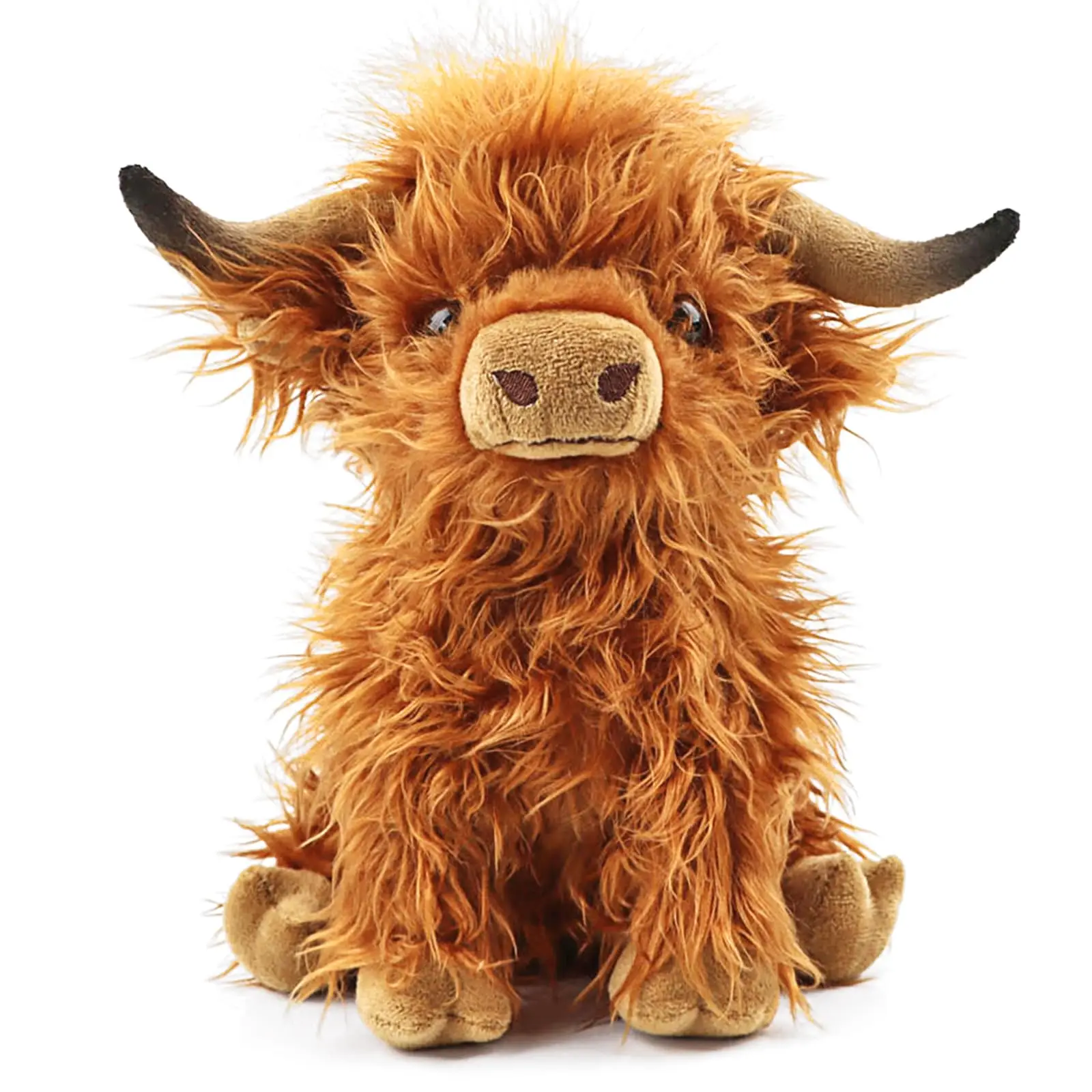 

25cm Simulation Highland Cow Plush Animal Doll Soft Stuffed Highland Cow Plush Toy Kawaii Kids Baby Gifts Toy Home Room Decor