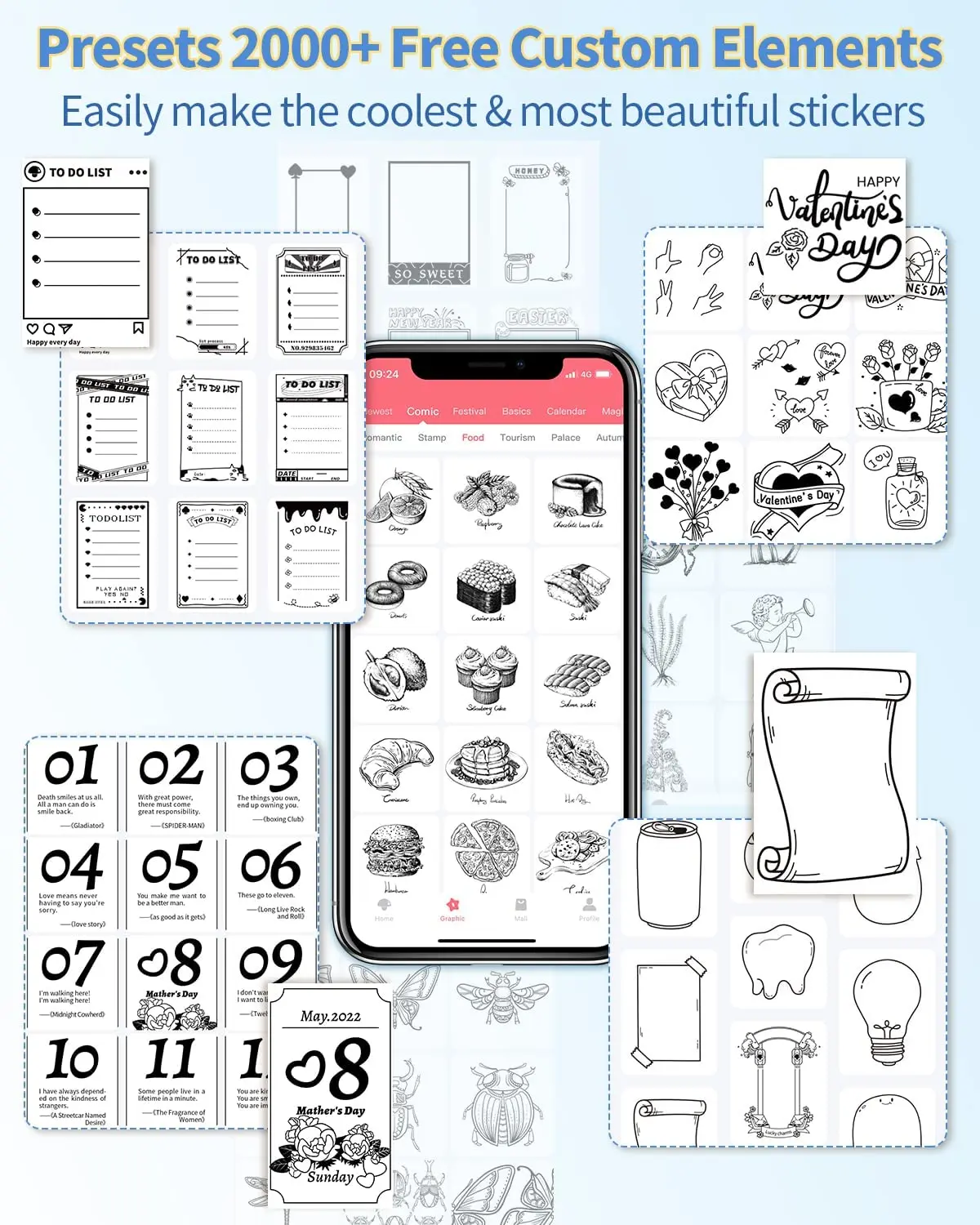 Bekhuz Pocket Printer Mini Sticker Thermal Printing Photo Machine Wireless Picture Printer Portable Phone Printer Phomemo M02