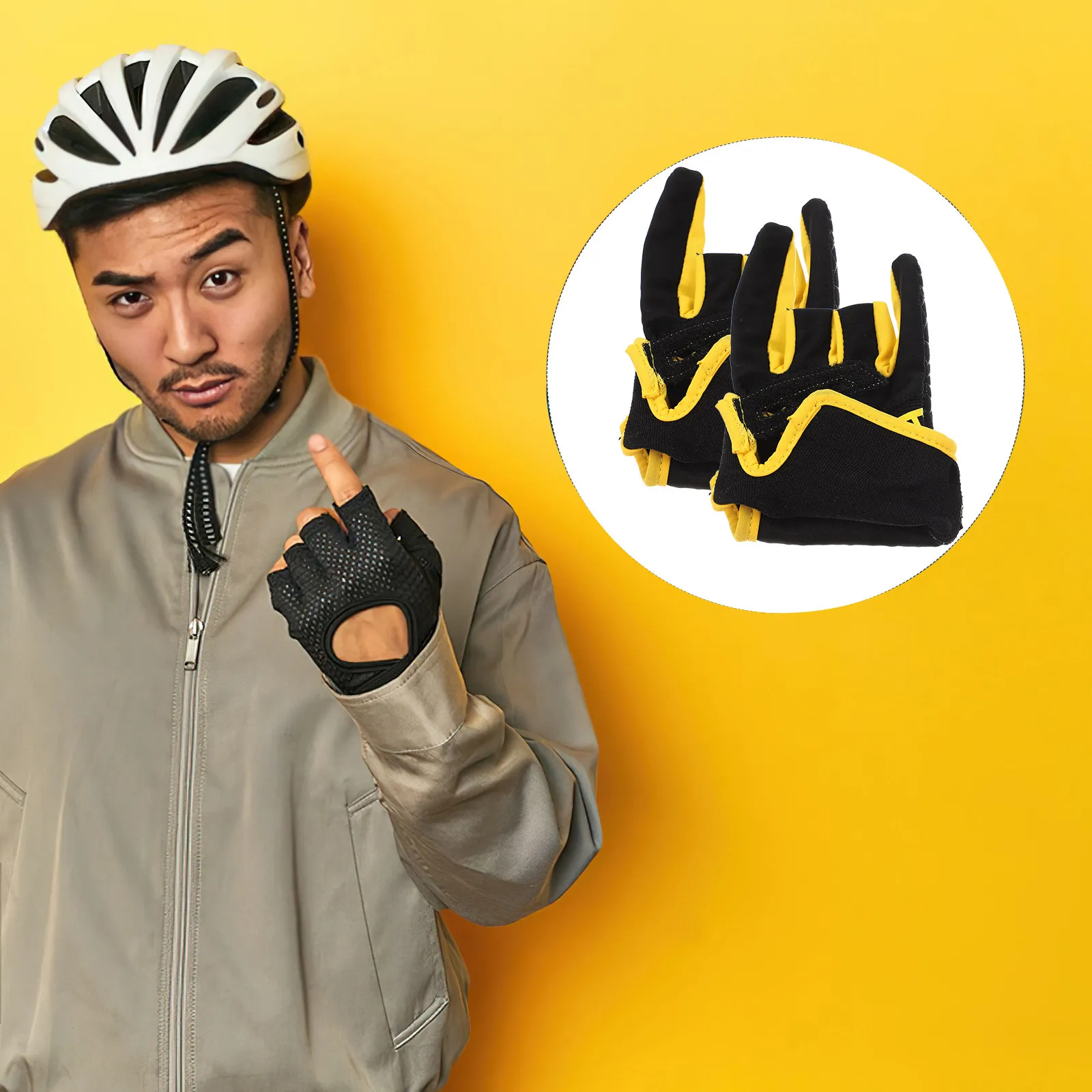 

1Pair Bowling Gloves Silicone Anti-Slip Professional Breathable Wrist Support Flexible 3-Fingers Exposure Sports Gloves Yellow