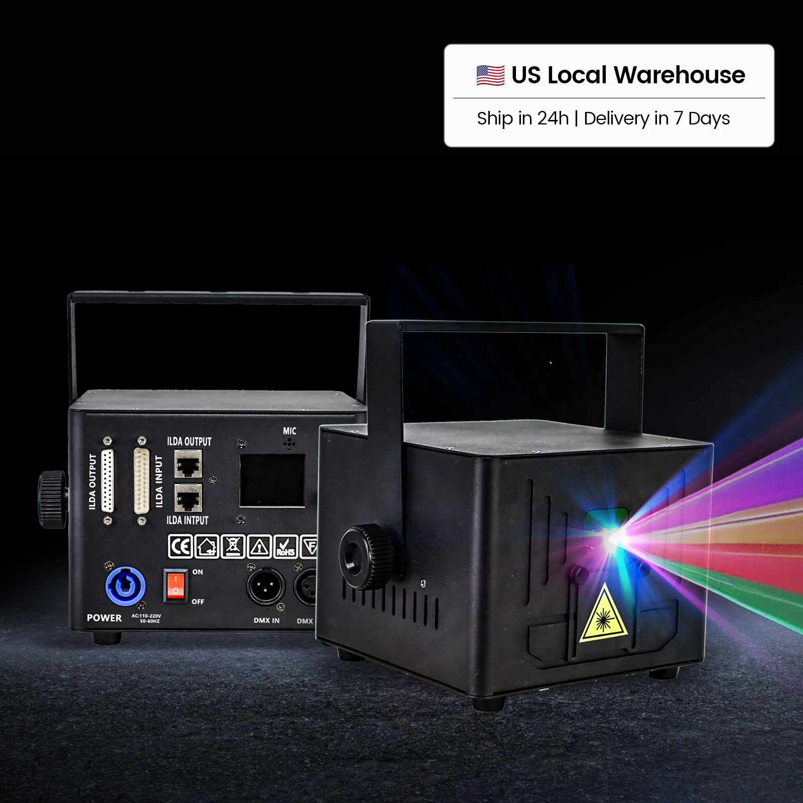 5W Bluetooth APP Control RGB Laser Projector Laser Stage Light DMX LCD Display ILDA RJ45 DIY Animation Gobo Words For Disco DJ Party KTV Wedding Club Indoor Night Event