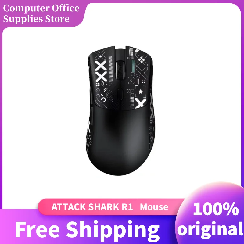 

ATTACK SHARK R1 Wireless Bluetooth Gaming Mouse, Tri-Mode PAW3311 Optical Sensor 18K DPI Programmable Wired Computer Mouse