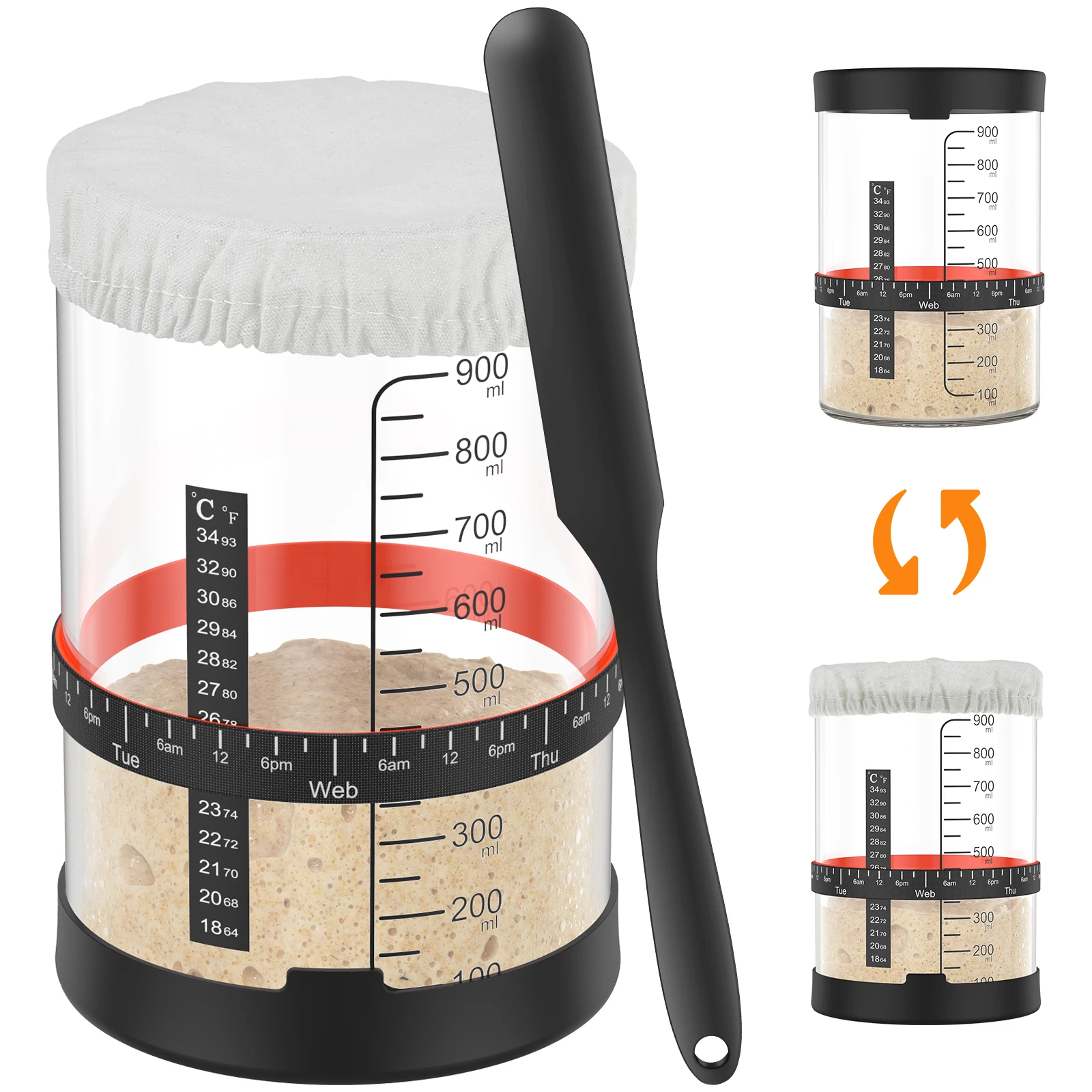 

1000 мл набор стартовых банок для закваски, 5 шт./компл., прозрачное стекло, термостойкий стартовый контейнер для запекания, ферментационная банка для еды