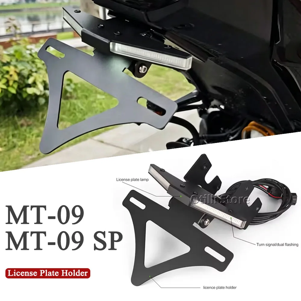 

For YAMAHA MT09 SP MT-09 2024-2026 Motorcycle Tail Tidy Fender Eliminator License Plate Holder LED Light Integrated Rear Bracket