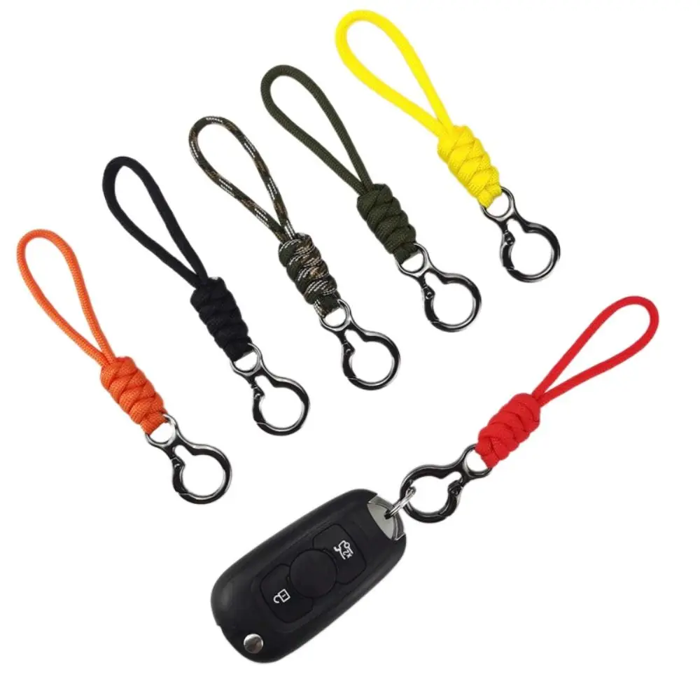 مكافحة خسر Paracord المفاتيح السوار حزام ظهره مظلة حبل كيرينغ حقيبة قلادة الحلي مضفر المنسوجة المفاتيح الرجال النساء