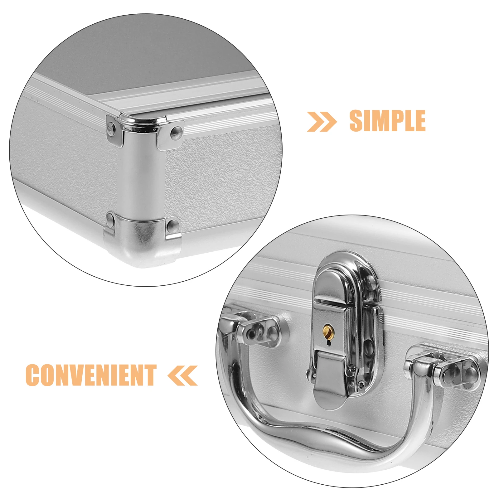 Women Suitcase Tool Hard Makeup Bag Briefcase Portable Silver Aluminum Alloy Man