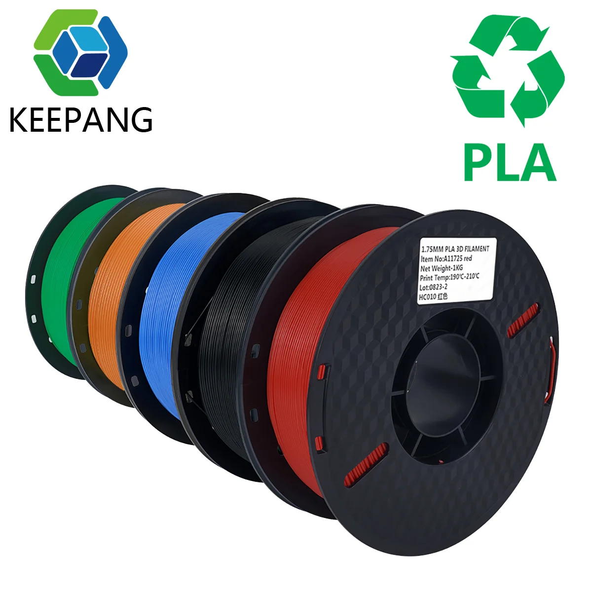 Kingroon PLA Filament 1KG 1.75mm 2.2LBS/Spool Vacuum Package No Bubble 3D Printing Materials for 3D Printer Pen FDM 3D Printers