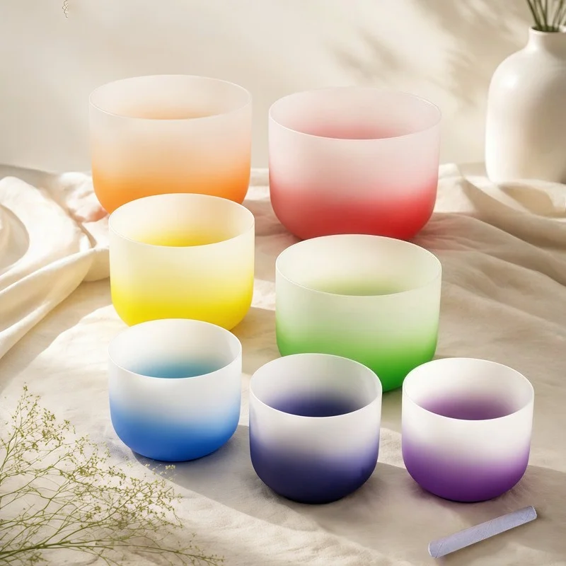 Crystal Sound Bowl Set 432Hz Professional Singing Bowls Yoga Meditation Sounds Bowl Healing Therapy Percussion Instruments