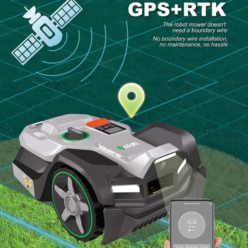 Cortacésped con Control remoto automático, navegación sin cable de límites, cortacésped robótico resistente al agua IPX5 RC Robot con GPS