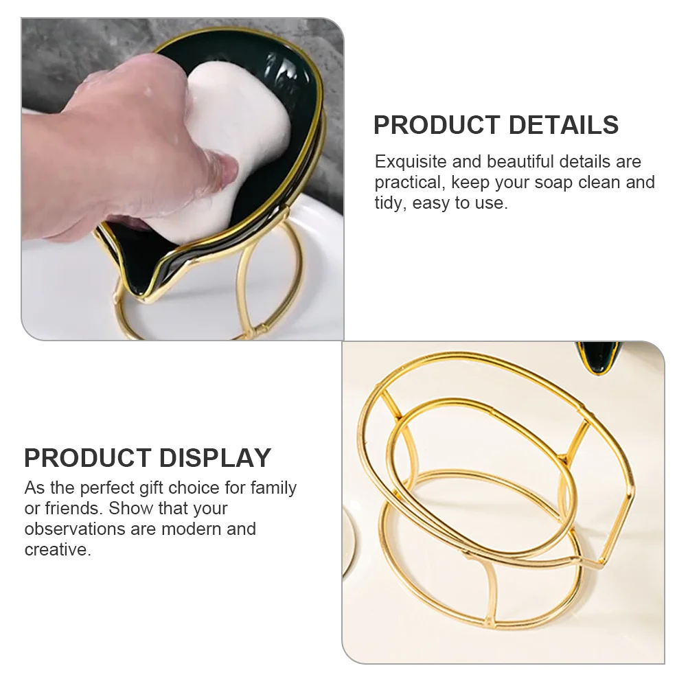 

Iron Soap Rack Exquisite Beautiful Details Easy Clean Punch-Free Tray Modern Creative Gift Idea Soap Drain Dish