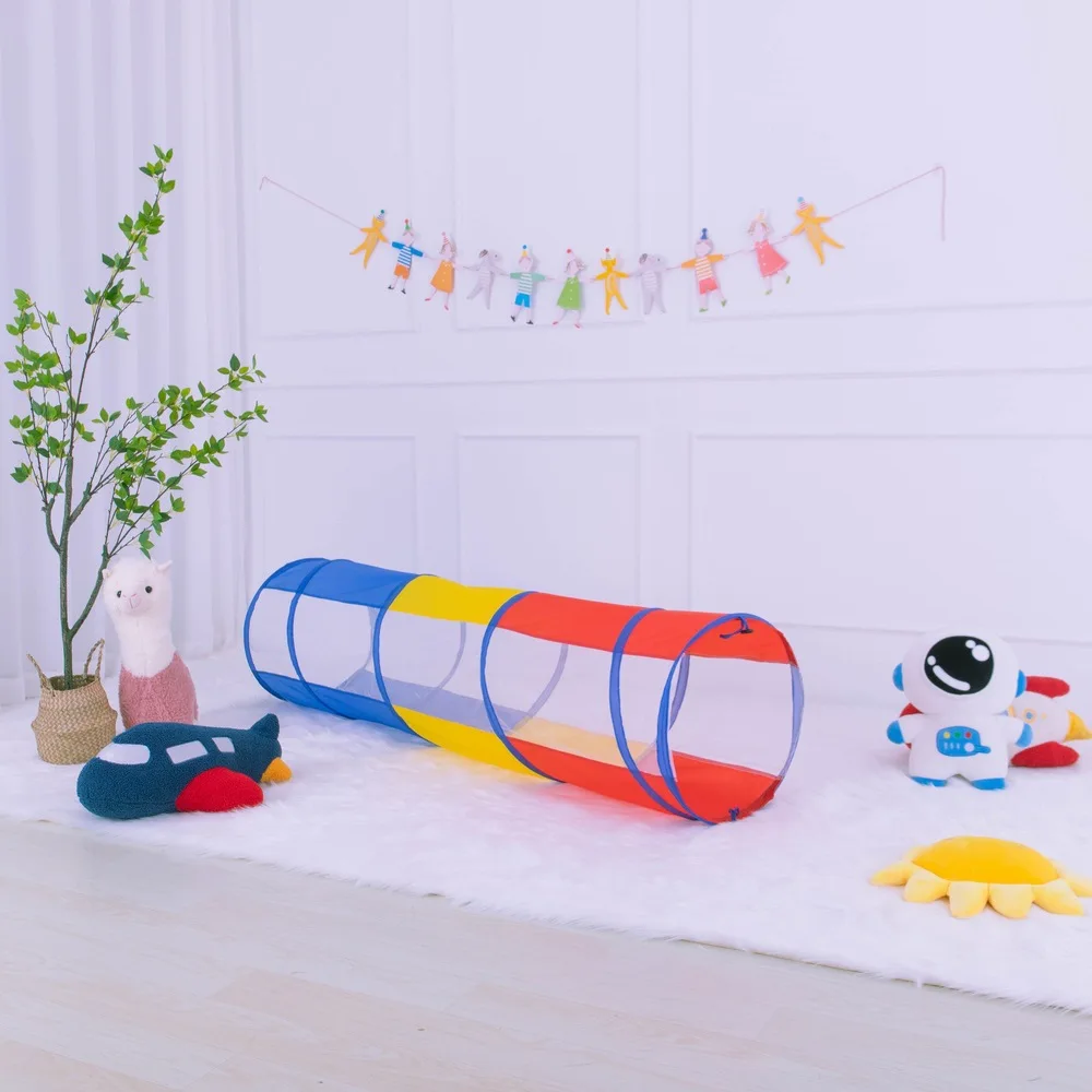 Tenda portatile per bambini Tunnel strisciante casa da gioco tenda arcobaleno bambini piccola casa tenda Tipi tubo giocattolo per interni giochi striscianti per bambini