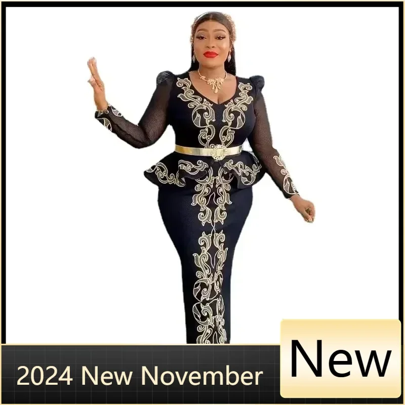 

African Dresses for Women 2025 Elegant Africa Clothing Plus Size Wedding Party Evening Long Dress Dashiki Ankara Outfits Robes