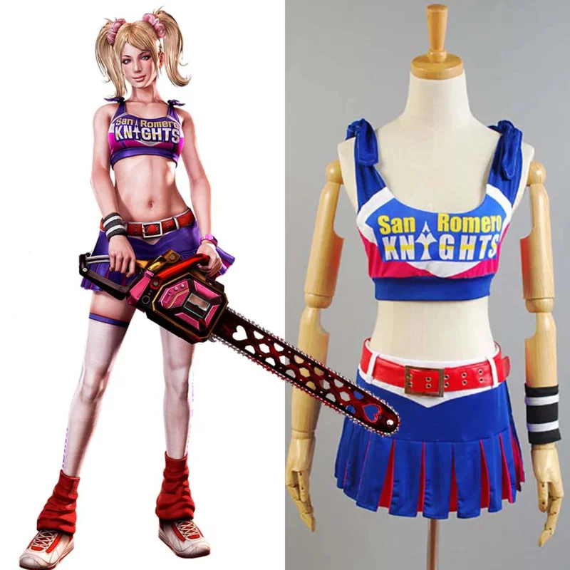 Lollipop Chainsaw Juliet Starling Cosplay Costumes Women Girls Cheerleading Dress Halloween Costume Party Club Dress Suit