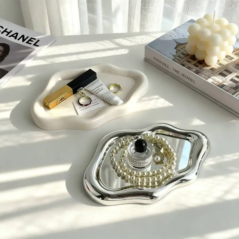 Jewelry Storage Tray Creative Cloud Shapes Plastic Trays Electroplated Jewelry Earrings Ring Display Plates Photo Props For Wome