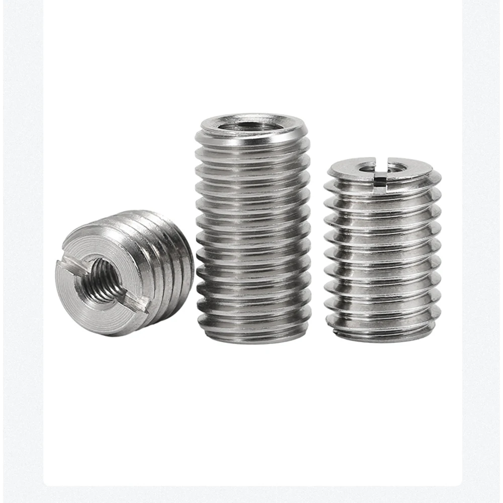10pcs M2 M2.5 M3 M4 304 Stainless Steel Slotted/Slotless Inside Outside Thread Adapter Screw Insert Sleeve Conversion Nut