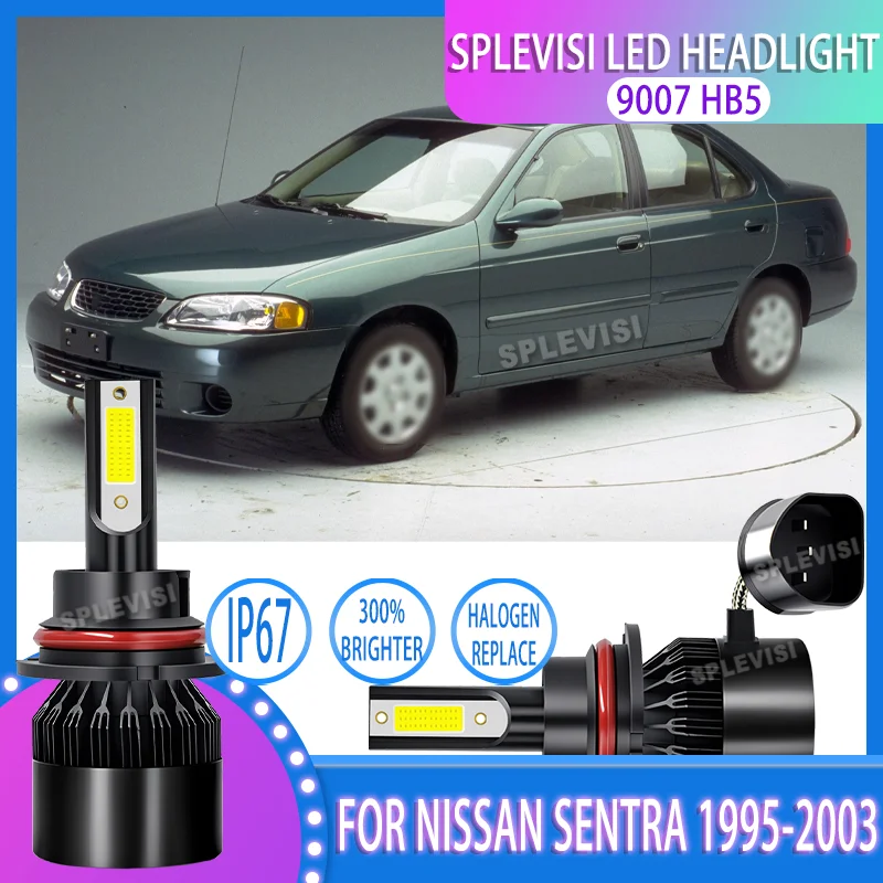

12v 9007 LED Headlight High/Low Beam Set Built-in Cooling Fan For Nissan Sentra 1995 1996 1997 1998 1999 2000 2001 2002 2003