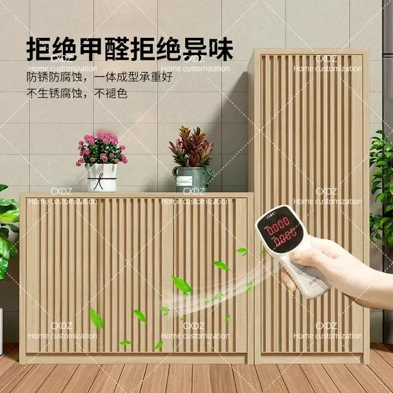 Outdoor Waterproof Aluminum Alloy Storage Cabinet for Balcony Garden Villa Tool Grocery Shoe Locker Sunscreen Resistant