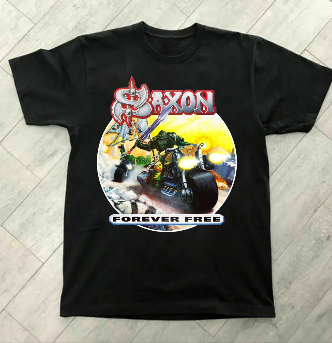 Forever Free Album Saxon Band Music Unisex T-Shirt All Size WA250