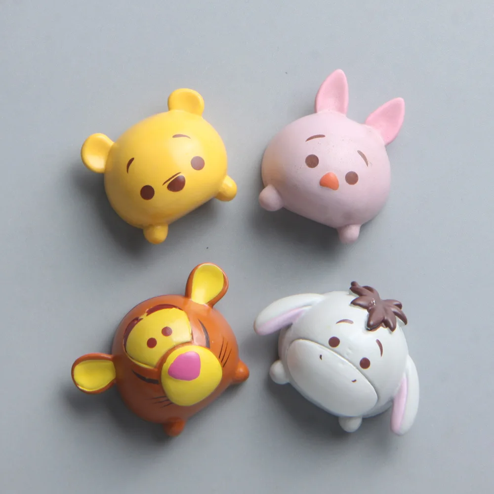 Großer Kopf Winnie the Pooh Tiger Ferkel Kühlschrank Magnet Kawaii Puppen Action figuren Eeyore Kühlschrank Magnet Sammlung Hottoys