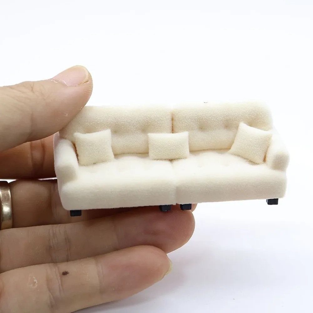 

1:12 1:20 1:30 Flocking Sofa Model Simulation Dollhouse Decoration Living Room Furniture Mini Sofa Doll House Accessories