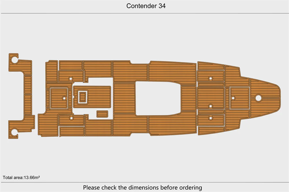 Eva foam Fuax teak seadek marine floor For Contender 34 Cockpit Swim Platform 1/4