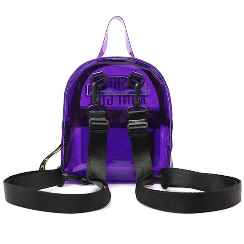 E74B PVC Shoulder Bag Small Backpacks Clear Daypacks Multifunctional Rucksacks Suitable for School Shopping and Travel