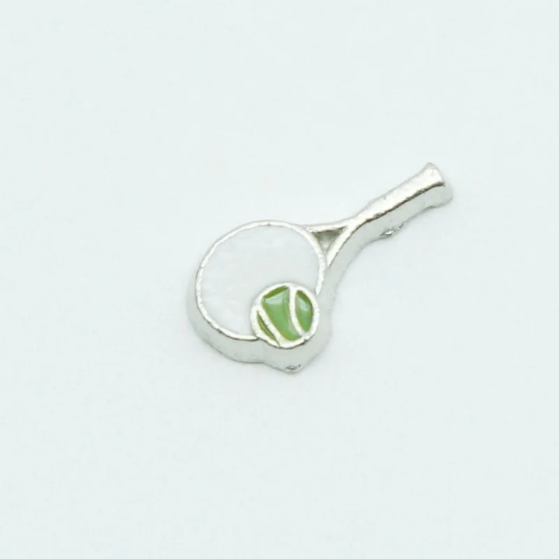 

New Arrive 20pcs/lot Tennis Racket Floating Charms Living Glass Memory Lockets DIY Jewelry Charms