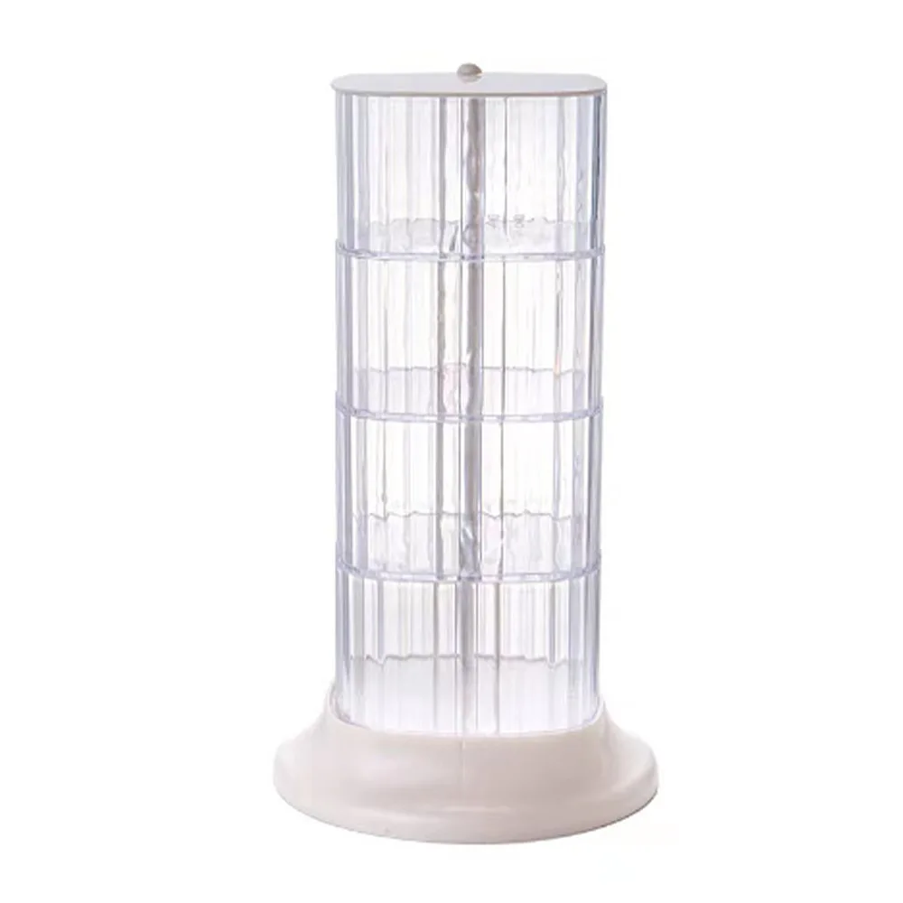 

Вращающийся органайзер для хранения, экономящий место, белый, из полистирола, многофункциональный, с крышкой, для украшений и аксессуаров для волос, для спальни