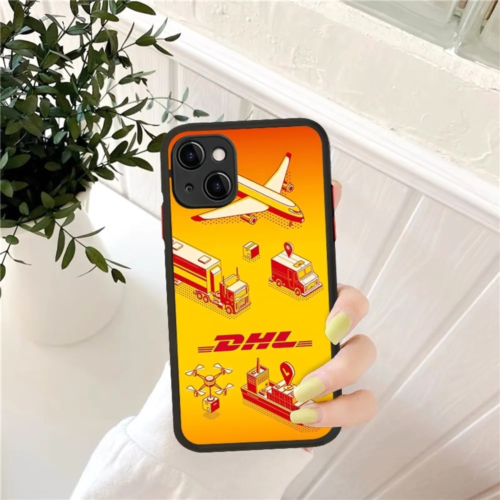 DHL Hot Express 50th Anniversary Phone Case for iPhone 14 11 12 13 Mini Pro Max 8 7 Plus X XR XS MAX Translucent Matte Cover