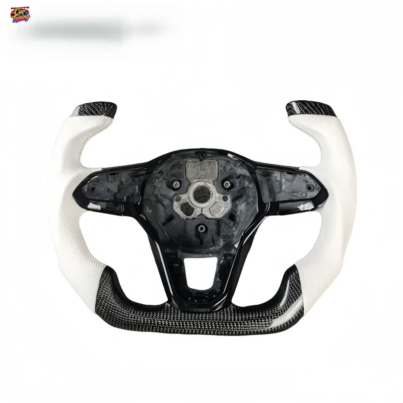 For Volkswagen Golf 8 MK8 CC GTI Passat Flat Bottomed Sport Carbon Fiber Steering Wheel Customized Modification Without Airbag