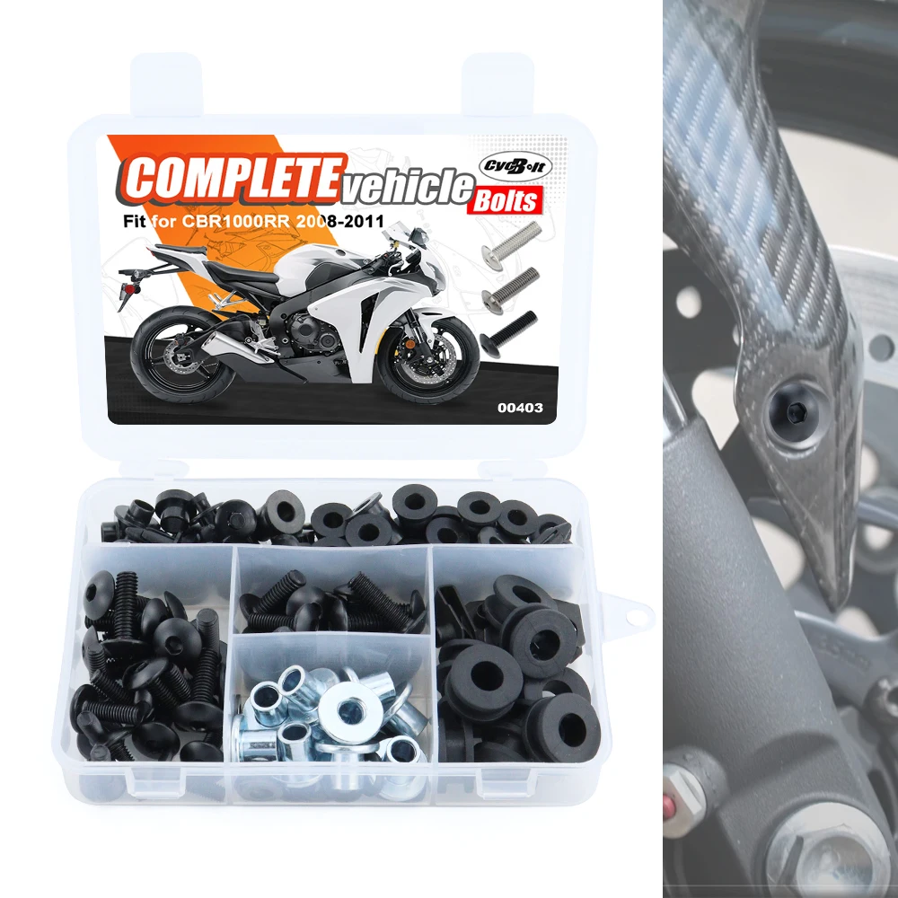 

Motorcycle Fit For Honda CBR1000RR 2008-2011 CBR1000 RR Fairing CIips Nuts Screws Grommets Steel Complete Full Fairing Bolts Kit