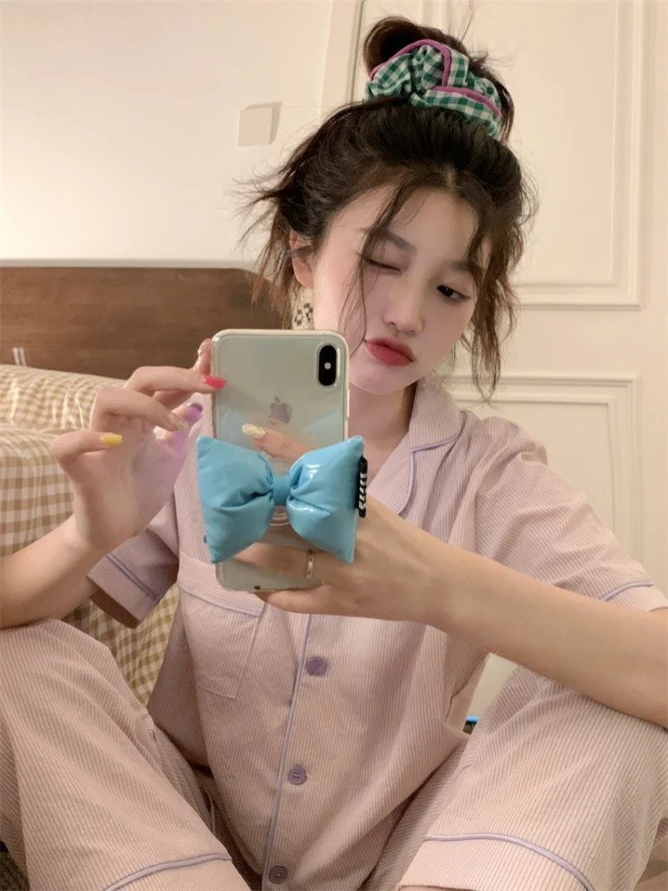 

Простые летние брюки в полоску, женские свободные повседневные длинные брюки ort Sve, комплект домашней одежды, удобные дышащие хлопковые брюки...