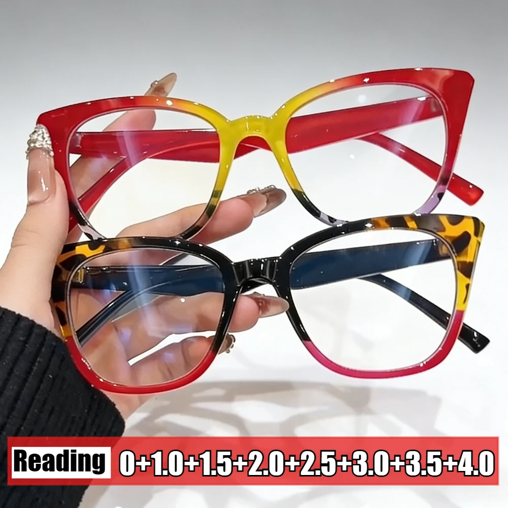 

Unisex Fashion Blue Light Blocking Reading Glasses for Presbyopia Women's Fashionable Oversized High-Definition Reading Glasses