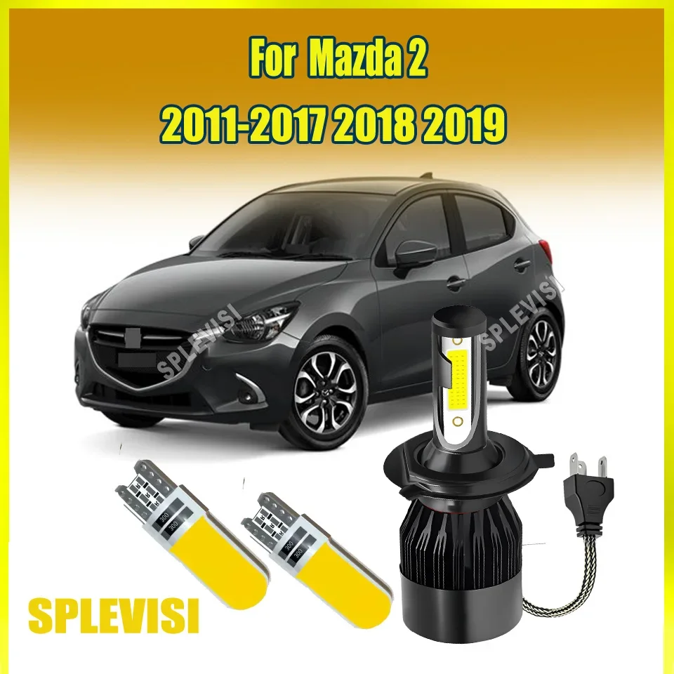 H4 9003 LED 6000K White Headlights - Experience Crystal Clear Illumination For Mazda 2 2011 2012 2013 2014 2015 2016 2017-2019
