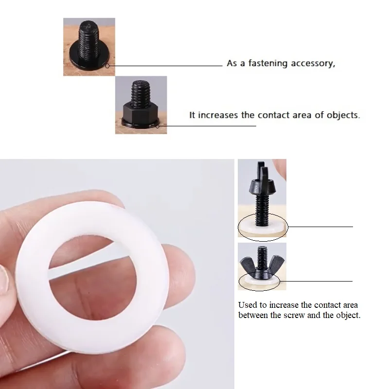 الأبيض النايلون غسالة مطلي شقة فاصل الأختام غسالة حشية بلاستيكية حلقة M2/M2.5/M3/M4/M5/M6/M8/M10/M12/M14/M16/M18/M20 #3