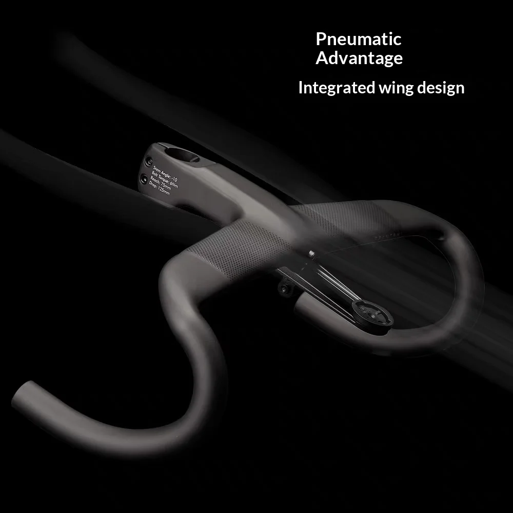 New Rpantahi Third-generation Carbon Fiber Integrated Road Bicycle Bend Handle Full Inner Walk Ultra-light Windbreak Handlebar