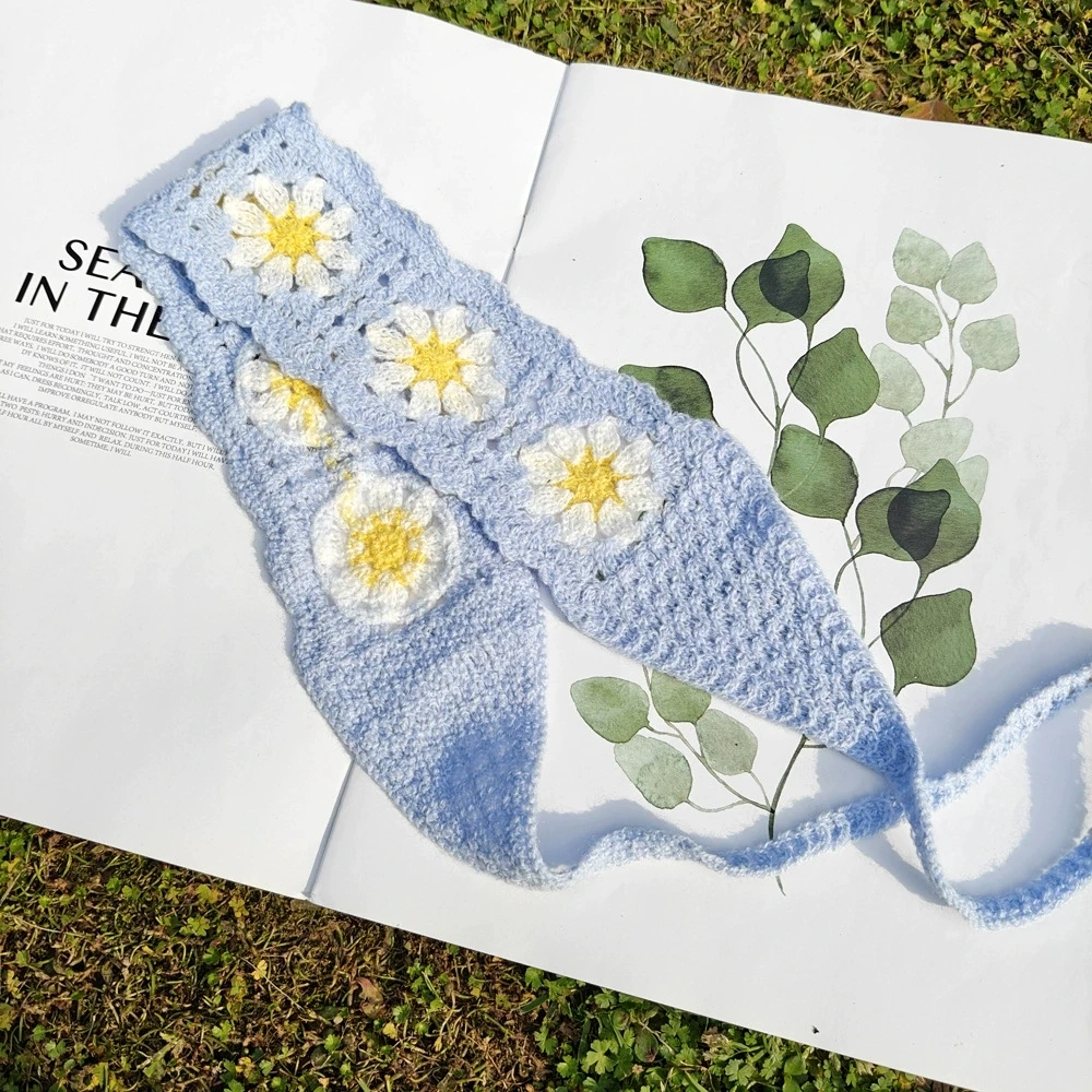 Вязаный крючком тюрбан со шнуровкой для мамы и девочек, винтажная повязка на голову, женская вязаная праздничная повязка на голову с цветочным принтом, аксессуары для волос