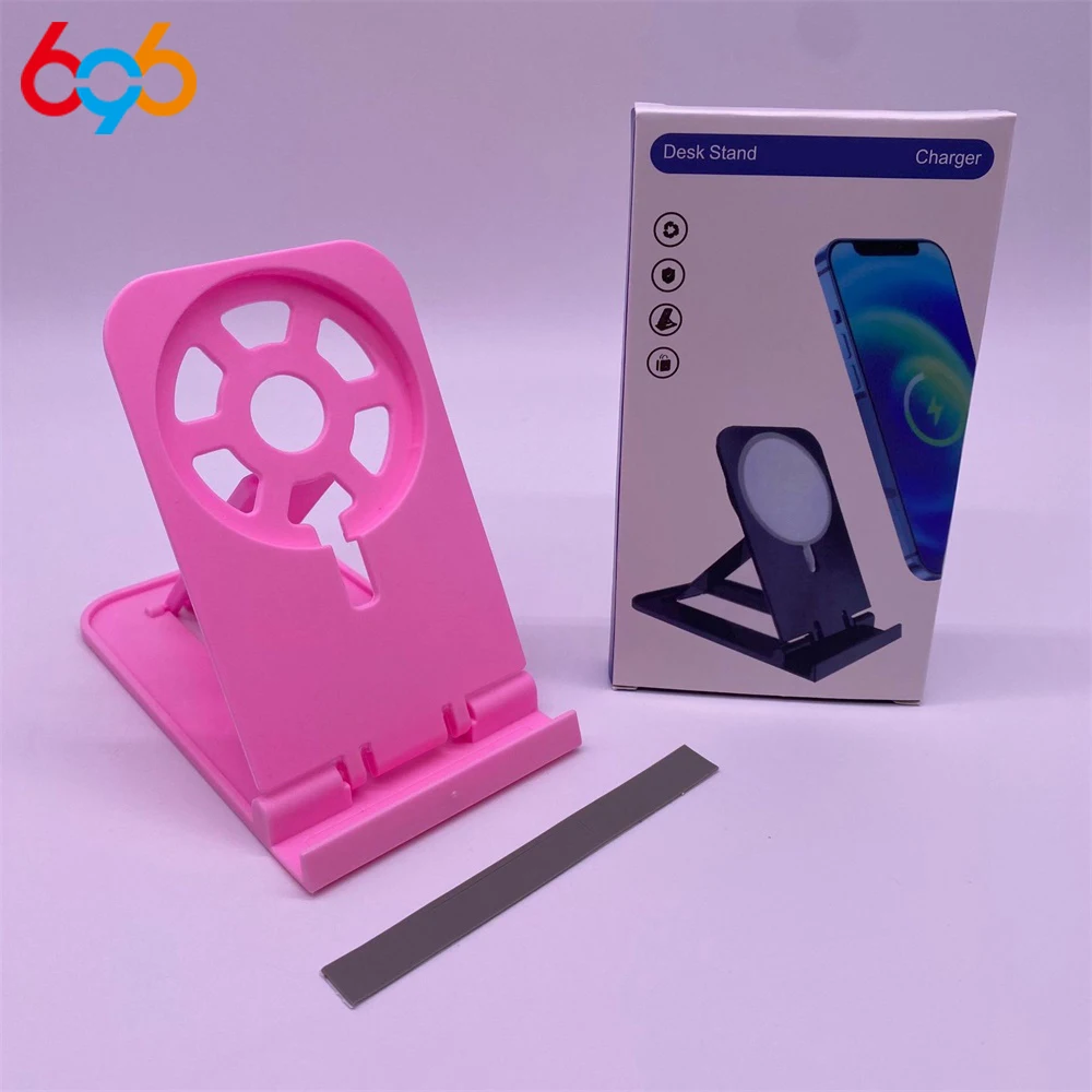 Mini Convenient Foldable Adjustable Desktop Phone Holder Plastic Stand For Magnetic Wireless Charging Bracket Tablet General