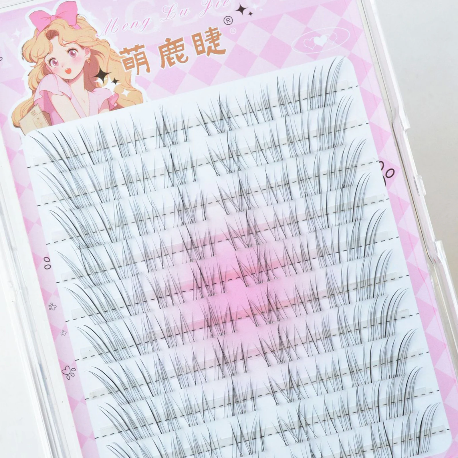 C حليقة 8-12 مللي متر مجموعات رمش الطبيعية Wispy لينة شفافة الجذعية الجنية الهزلية الرموش وهمية مجزأة لاش تمديد #2