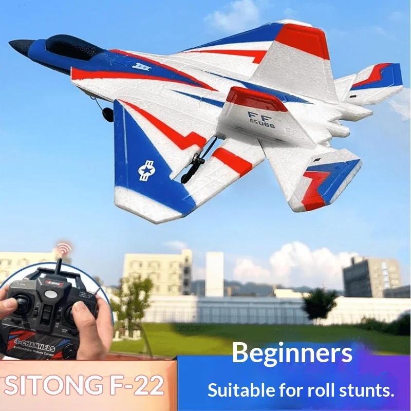 BM22 F22 Fighter Jet Large Size 4 Channel Fixed Wing Electric RC Airplane Foam Glider Outdoor Stunt Flying For Adult Beginners