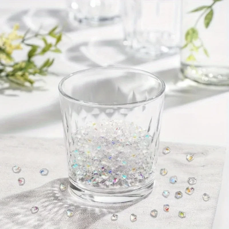 1 Set 6 * 9 Mm Iridescent Vase Filler, Acrylic Ice Cubes Acrylic Gem Plastic Diamonds Acrylic Table Centerpiece