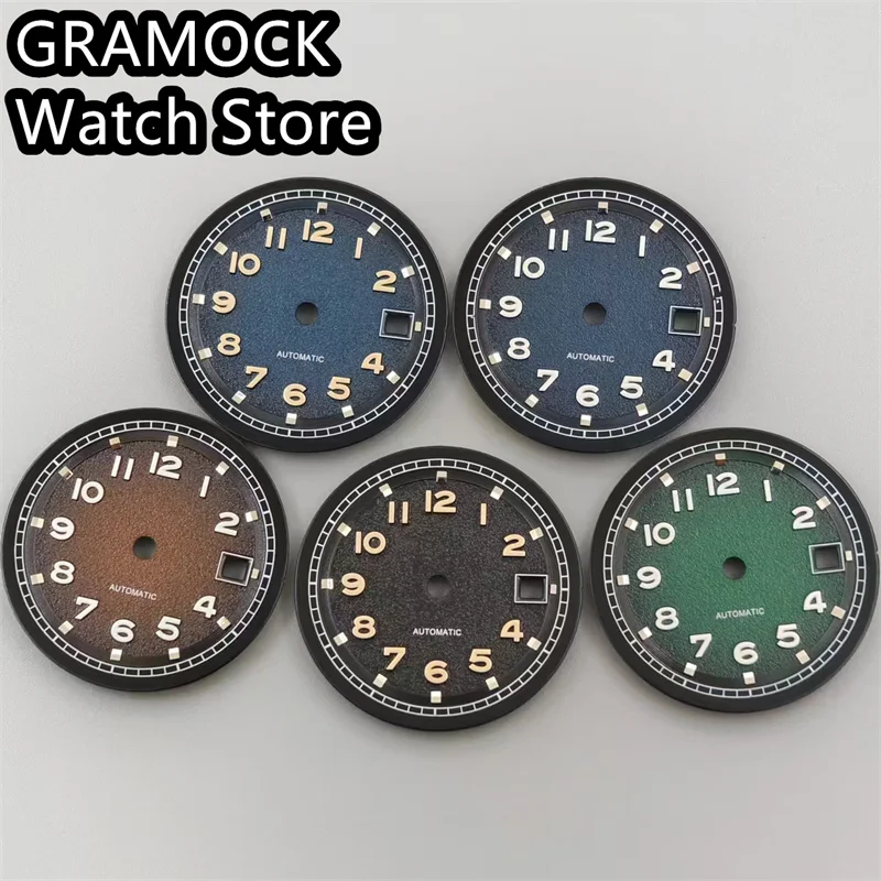 GRAMOCK 31.5mm sterile dial luminous watch dial fit ETA 2836 2824 Mingzhu DG2813 3804 Miyota 8205 8215 821A movement