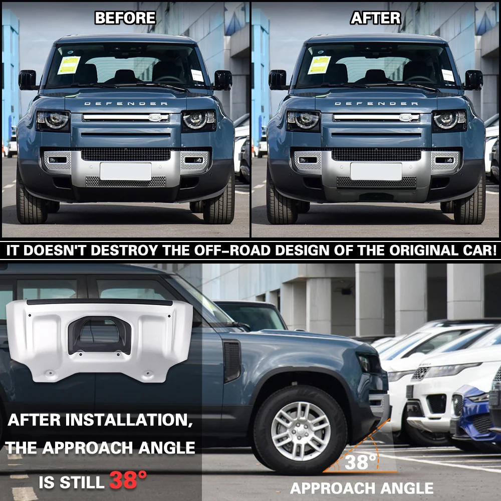 Dream Car Front Bumper Skid Protector Guard Plate Cover Car Styling Parts For Defender 2020