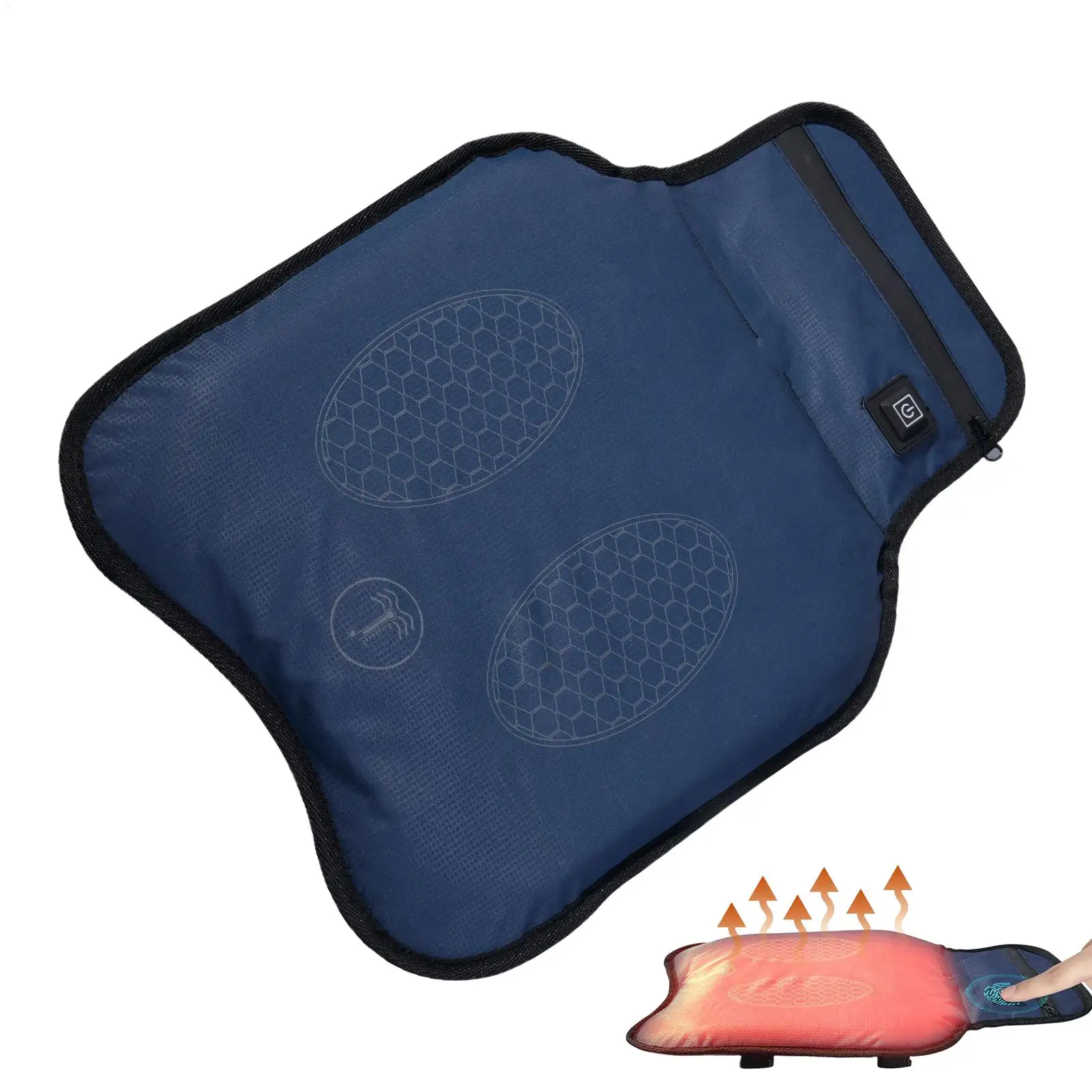 Heated Motorcycle Seat Cushion Universal Fit With 3 Temperature Settings, Electric Warming Pad For Adventure Bikers, Winter use