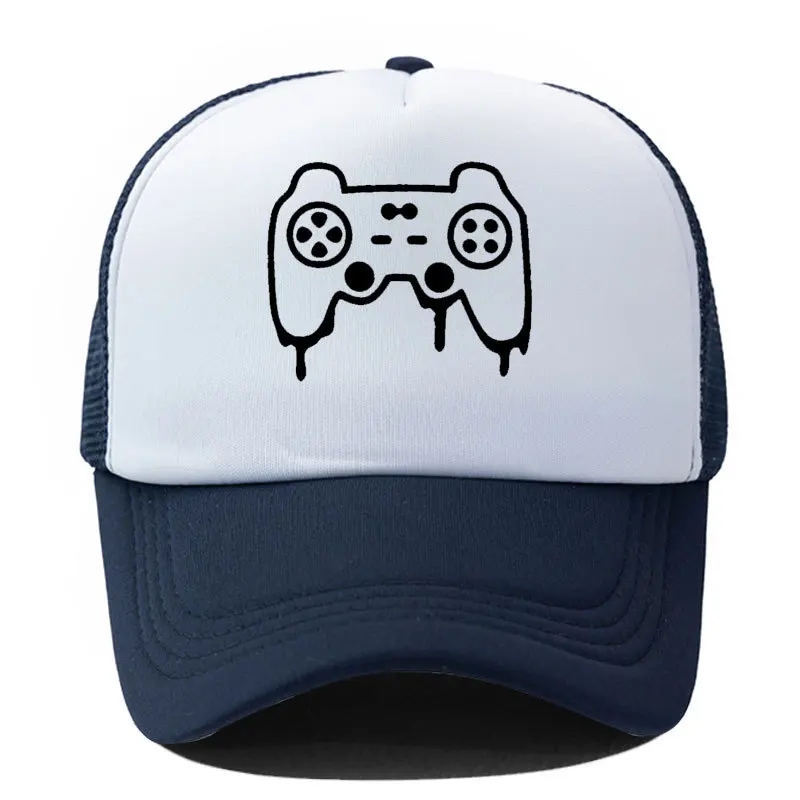 New game console printed baseball cap, fashionable hip-hop mesh cap, summer casual sun protection hat