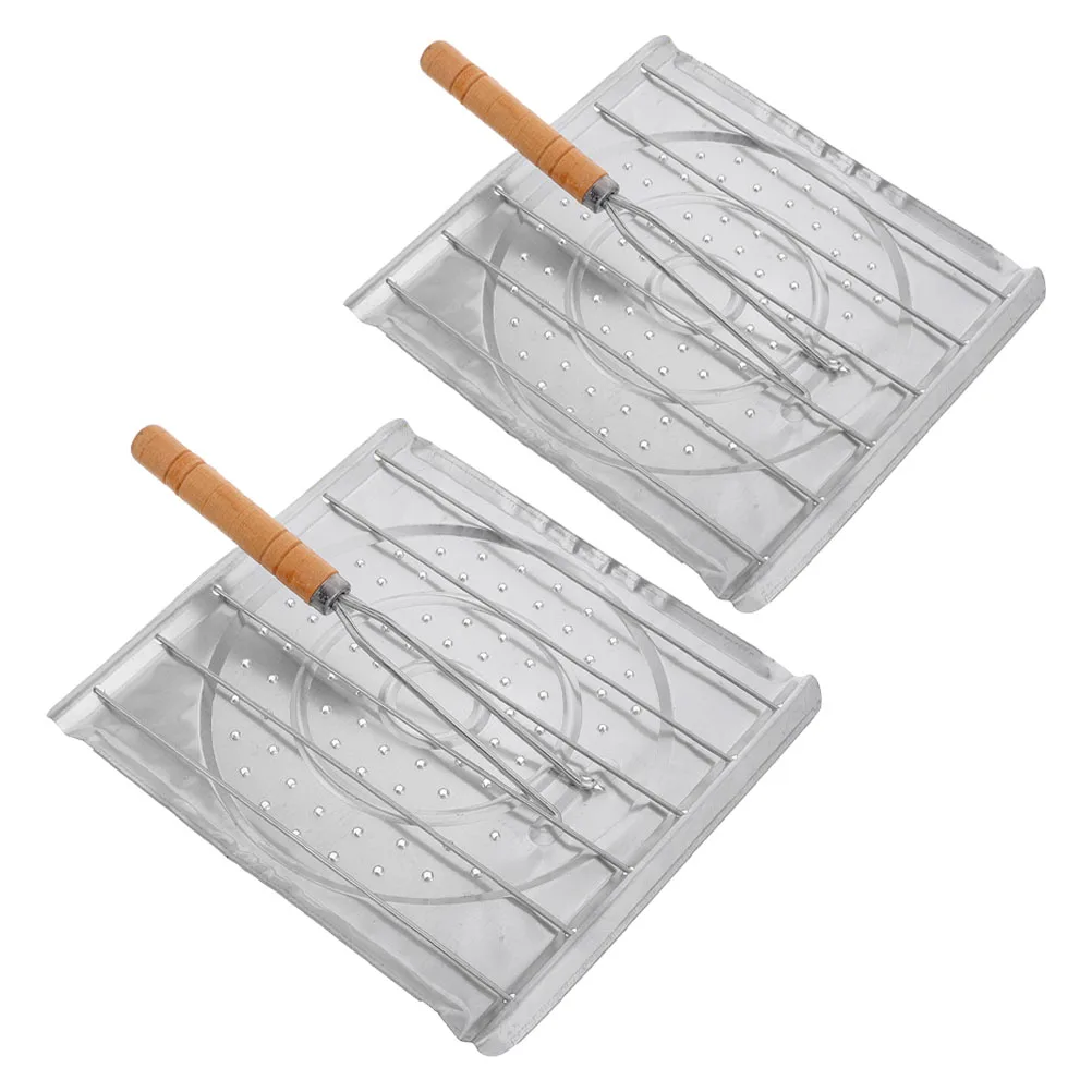 

2pcs Toast Rack Barbecue Tools Camping Cooking Outdoor Grill Accessories Bread Fish Stainless Steel Sausage Holder Grilling