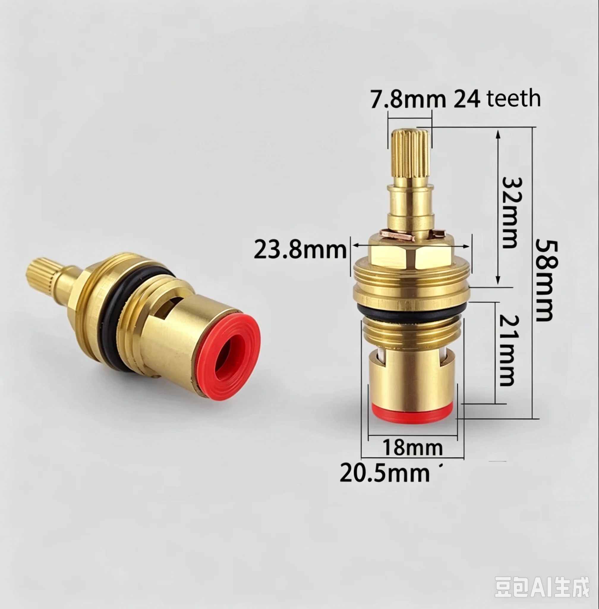 MTTUZK 59# Brass Quick Opening Ceramic Valve Core 24 Teeth  G1/2 