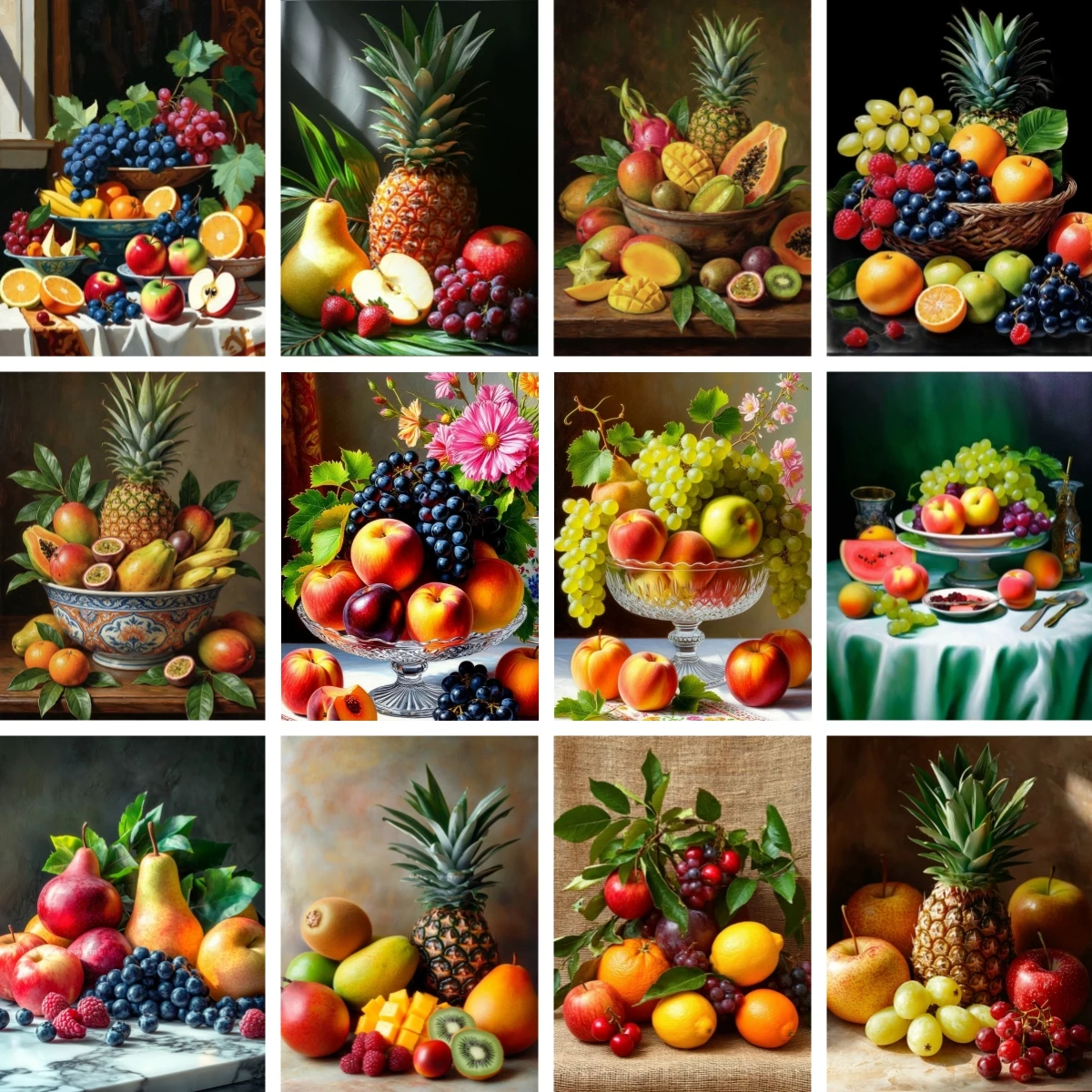 

Алмазная вышивка DIY: Тропическая корзина с фруктами, композиция из свежих овощей, наборы для мозаичной вышивки, вышивка крестом, подарок