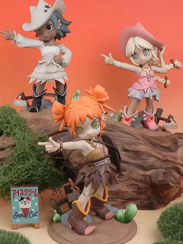 

Popmart Peach Riot Western Riot Series Frankie Figurine Cute Poppy Figurine Model Toy Gigi Collection Toy Gift