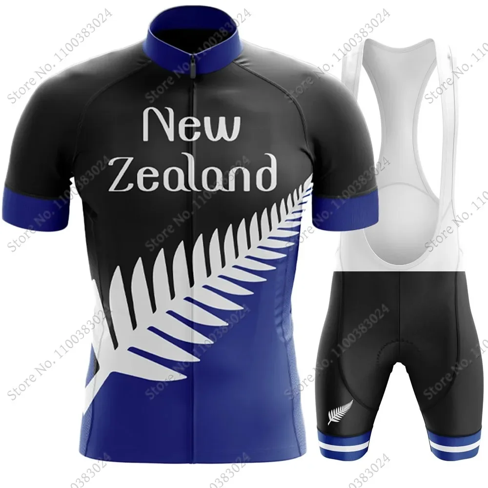 2023 New Zealand National Team Cycling Jersey Set Mens Clothing Short Sleeve Road Bike Shirts Suit MTB Shorts Wear Maillot Ropa