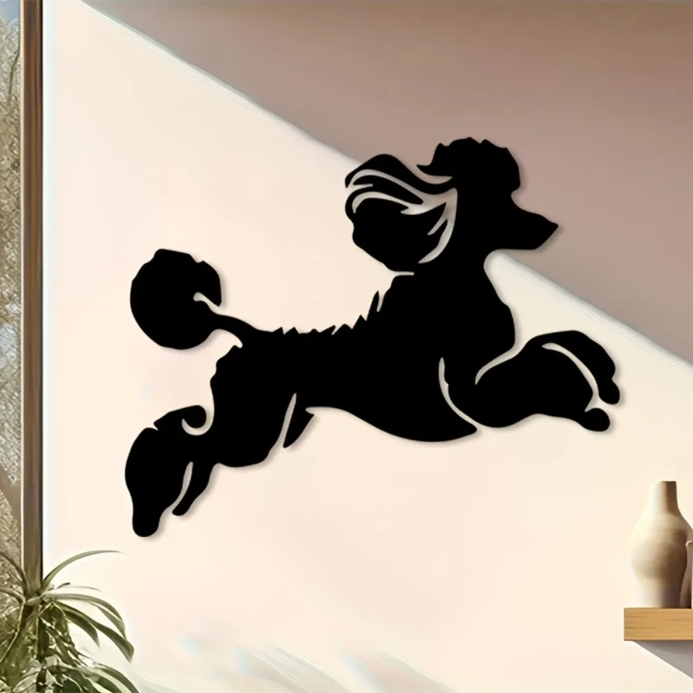 Vintage Poodle Aluminum Wall Art, Metal Decor for Living Room Bedroom Hanging Sign